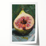 Extra large rolled print featuring an array of fruits in vibrant colors, ideal for dining room wall art.