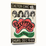 Led Zeppelin Exeter Civic Hall 1968 Poster | Retro Music Wall Art