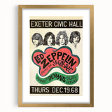 Led Zeppelin Exeter Civic Hall 1968 Poster | Retro Music Wall Art