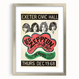Led Zeppelin Exeter Civic Hall 1968 Poster | Retro Music Wall Art