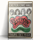 Led Zeppelin Exeter Civic Hall 1968 Poster | Retro Music Wall Art