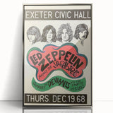 Led Zeppelin Exeter Civic Hall 1968 Poster | Retro Music Wall Art