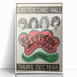 Led Zeppelin Exeter Civic Hall 1968 Poster | Retro Music Wall Art