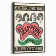 Led Zeppelin Exeter Civic Hall 1968 Poster | Retro Music Wall Art