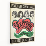 Led Zeppelin Exeter Civic Hall 1968 Poster | Retro Music Wall Art