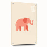 Minimalist Pink Elephant Girls Room Wall Art – Kids Art Print