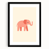 Minimalist Pink Elephant Girls Room Wall Art – Kids Art Print