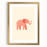 Minimalist Pink Elephant Girls Room Wall Art – Kids Art Print