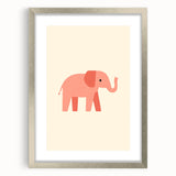 Minimalist Pink Elephant Girls Room Wall Art – Kids Art Print