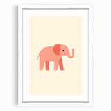 Minimalist Pink Elephant Girls Room Wall Art – Kids Art Print