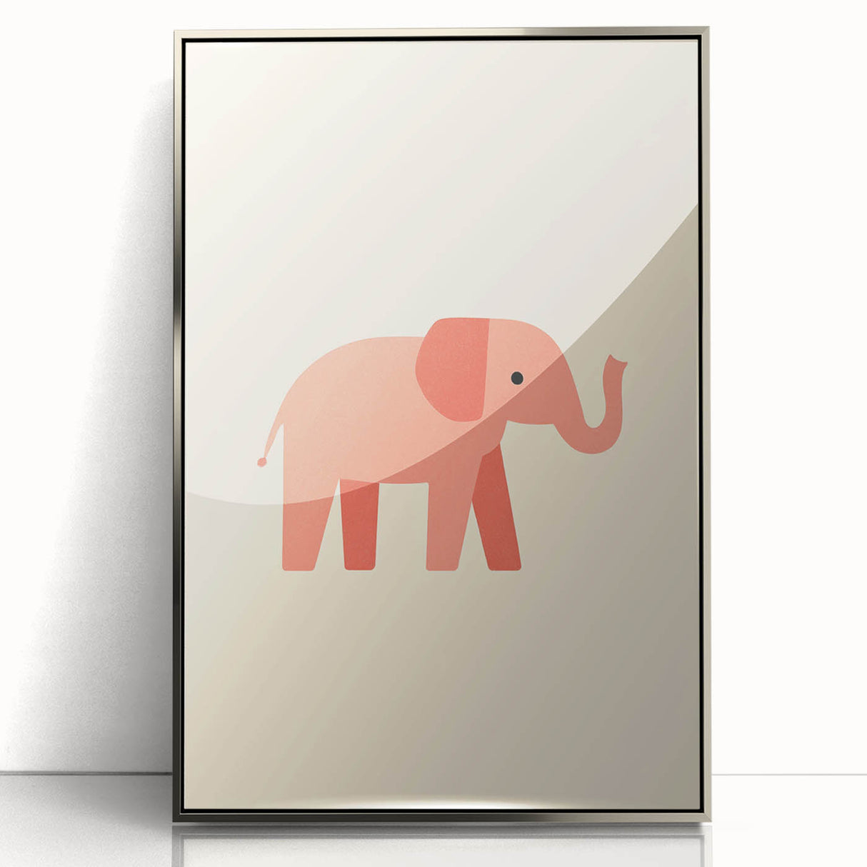Minimalist Pink Elephant Girls Room Wall Art – Kids Art Print
