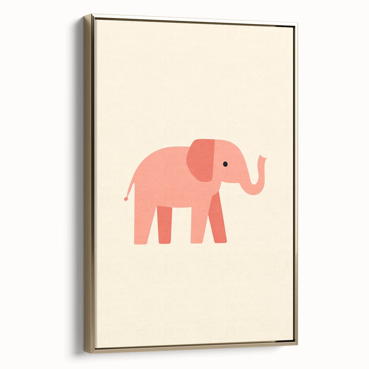 Minimalist Pink Elephant Girls Room Wall Art – Kids Art Print