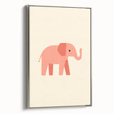 Minimalist Pink Elephant Girls Room Wall Art – Kids Art Print