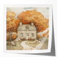 Extra large wall art featuring a fall-themed floral design in warm orange tones on a glossy print.