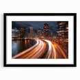 Urban City Light Trails Wall Art – Abstract Night Motion Photography