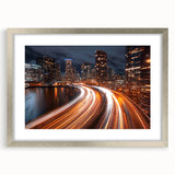 Urban City Light Trails Wall Art – Abstract Night Motion Photography