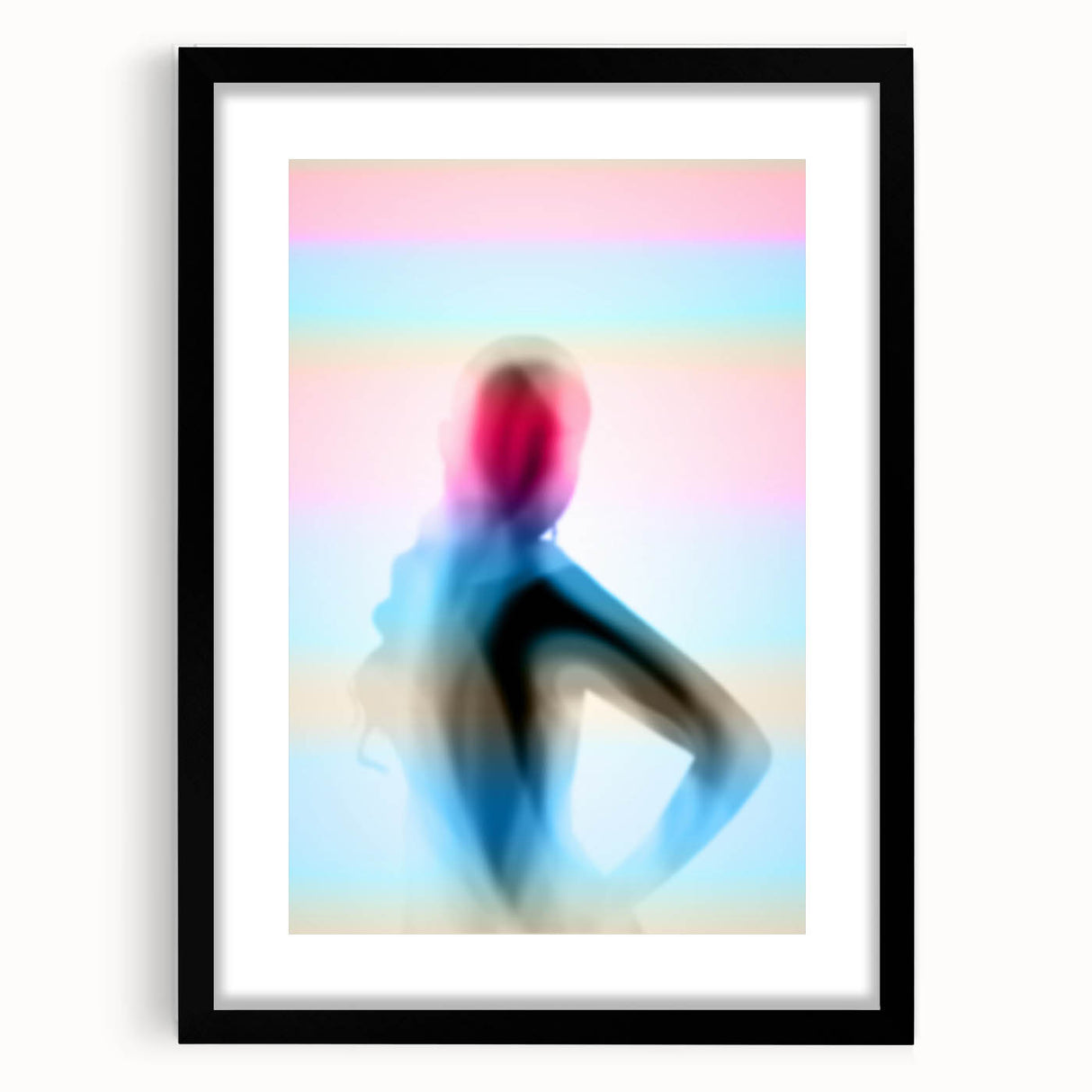 Color Veil – Emotive Minimalist Figure Wall Art with Pastel Glow