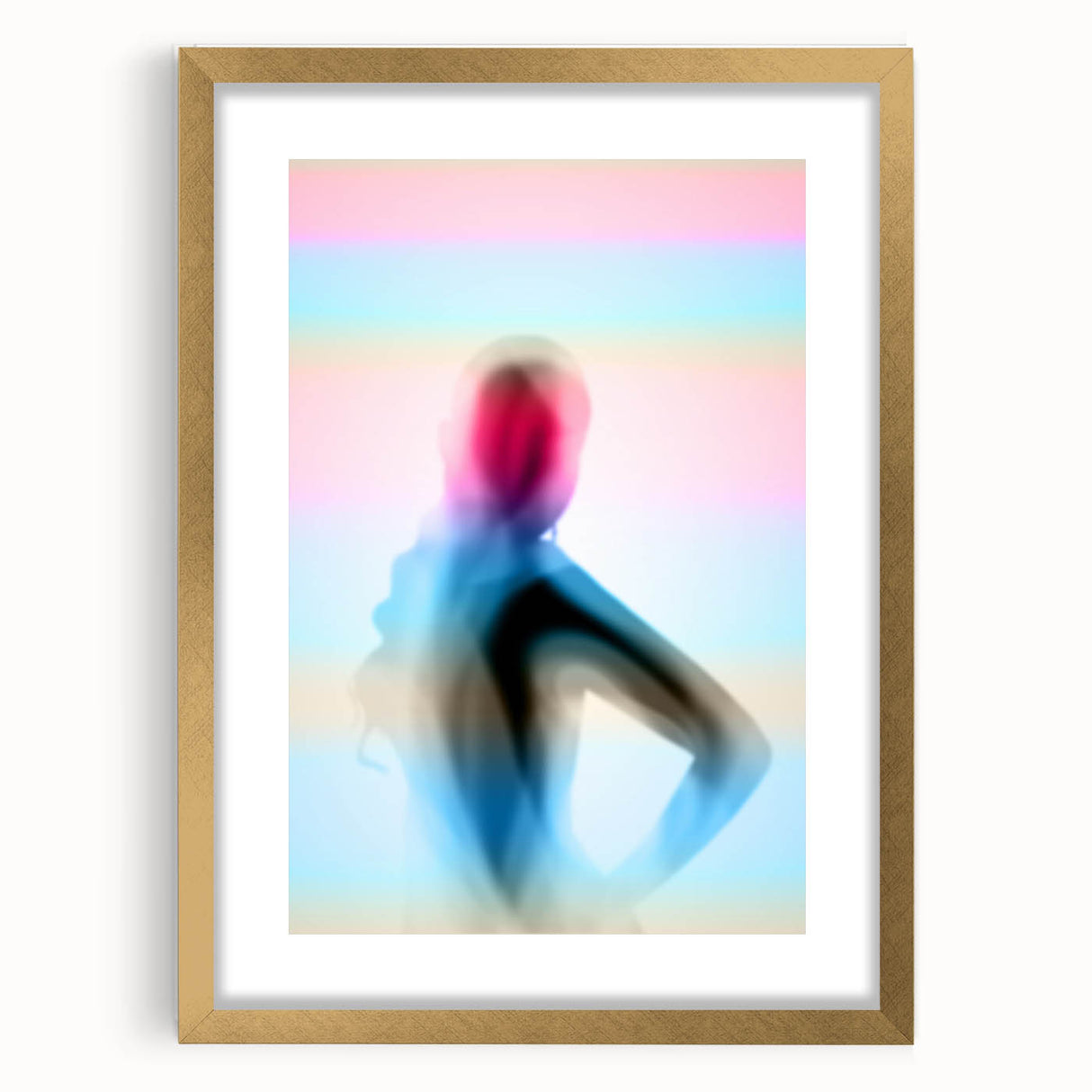Color Veil – Emotive Minimalist Figure Wall Art with Pastel Glow