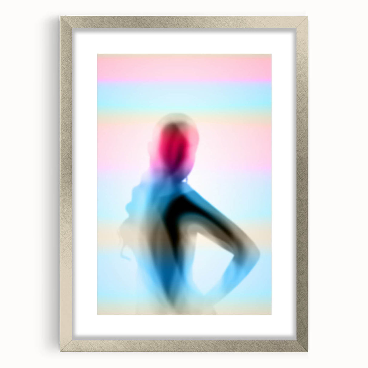 Color Veil – Emotive Minimalist Figure Wall Art with Pastel Glow
