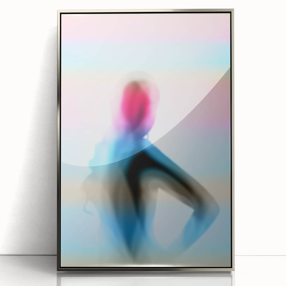 Color Veil – Emotive Minimalist Figure Wall Art with Pastel Glow