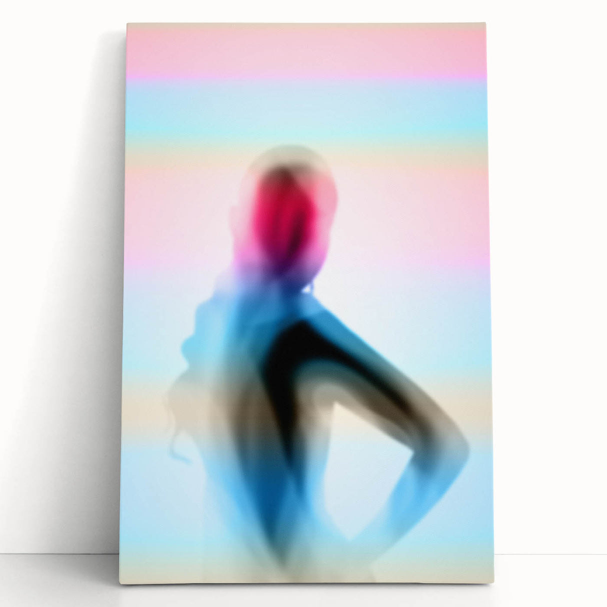 Color Veil – Emotive Minimalist Figure Wall Art with Pastel Glow