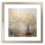 Elegant Dining Room Wall Art – Gold Tree Canvas Print