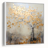 Elegant Dining Room Wall Art – Gold Tree Canvas Print