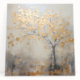 Elegant Dining Room Wall Art – Gold Tree Canvas Print