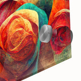 Vibrant Abstract Roses – Modern Multicolor Wall Art for Living Room