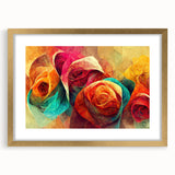 Vibrant Abstract Roses – Modern Multicolor Wall Art for Living Room