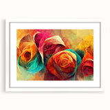 Vibrant Abstract Roses – Modern Multicolor Wall Art for Living Room