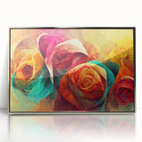Vibrant Abstract Roses – Modern Multicolor Wall Art for Living Room