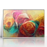 Vibrant Abstract Roses – Modern Multicolor Wall Art for Living Room
