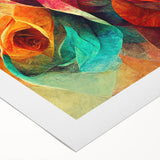 Vibrant Abstract Roses – Modern Multicolor Wall Art for Living Room