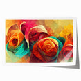 Vibrant Abstract Roses – Modern Multicolor Wall Art for Living Room