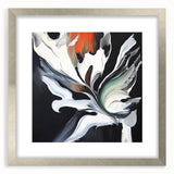 Abstract Office Wall Art - Black, White & Orange Modern Decor