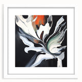 Abstract Office Wall Art - Black, White & Orange Modern Decor