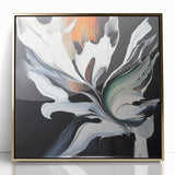 Abstract Office Wall Art - Black, White & Orange Modern Decor