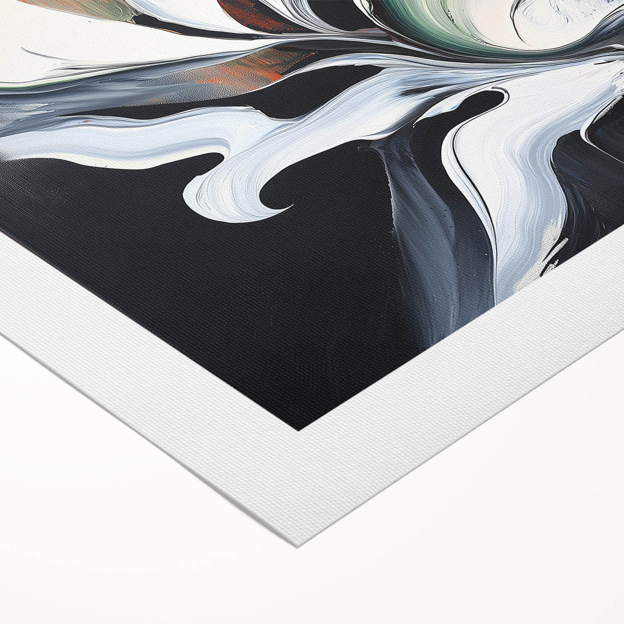 Abstract Office Wall Art - Black, White & Orange Modern Decor