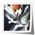 Abstract Office Wall Art - Black, White & Orange Modern Decor