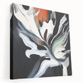 Abstract Office Wall Art - Black, White & Orange Modern Decor