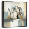 Framed abstract architecture wall art showcasing a striking black design, viewed from the side, perfect for modern home decor and gallery walls.