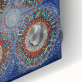 Colorful abstract geometric design featuring vibrant acrylic glass textures, showcasing intricate patterns and depth, perfect for modern home decor.