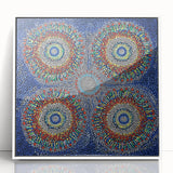 Abstract geometric framed acrylic art piece with a white background, showcasing vibrant colors and sharp angles, perfect for modern home decor and artistic expression.