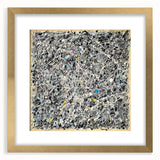 Abstract splatter art frame with a gold mat and unique design, showcasing vibrant colors and modern aesthetics, perfect for contemporary home decor.