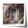 Extra large wall art featuring a detailed floral design on a French door, printed on glossy photo paper.