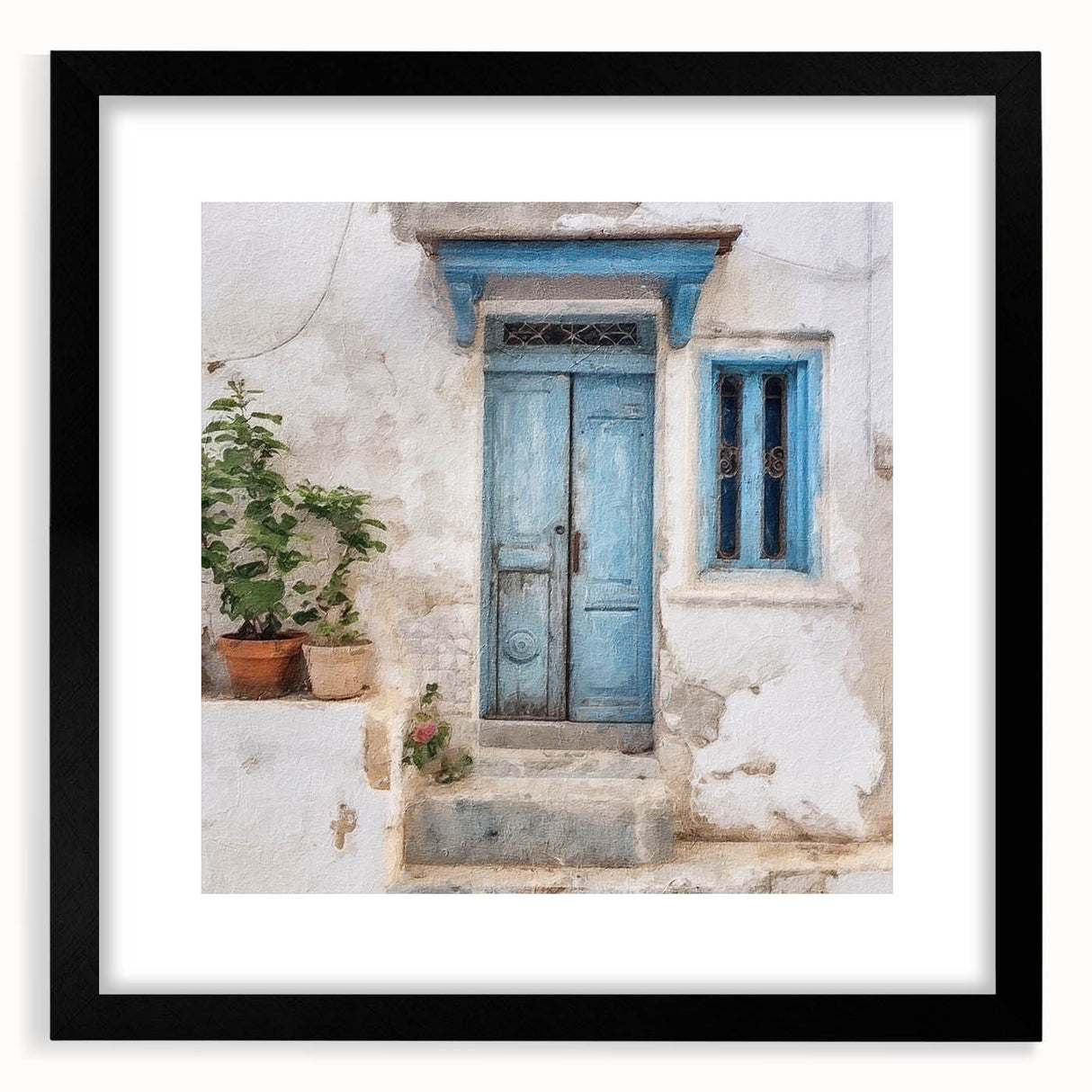 Abstract art print featuring colorful, textured brushstrokes on a large canvas, ideal for living room decor.