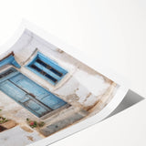 Extra large wall art featuring line art flowers on a Greek door architecture, ideal for large living room ambiance.