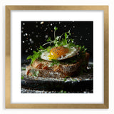 Extra large abstract art print in textured strokes of gold and cream, framed, ideal for living room decor.