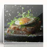 Art deco poster featuring geometric patterns in bold black and white, framed acrylic, ideal for modern nursery wall art.